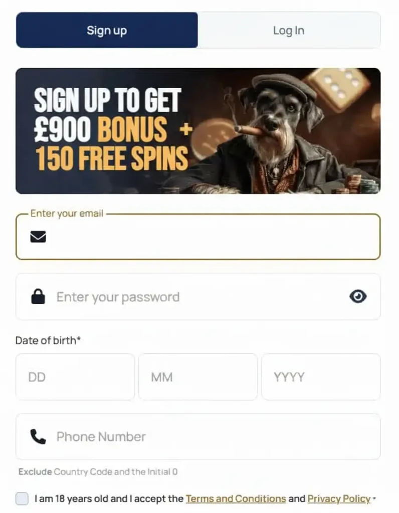 Spindog sign up